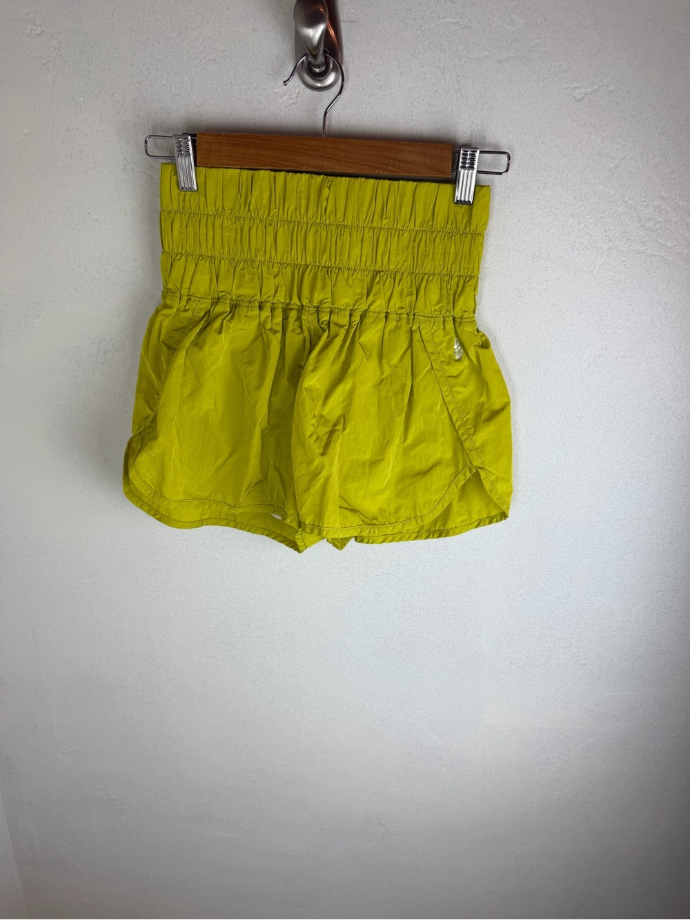 Free People Movement The Way Home High-Waist Smocked Lime Green Women’s Shorts